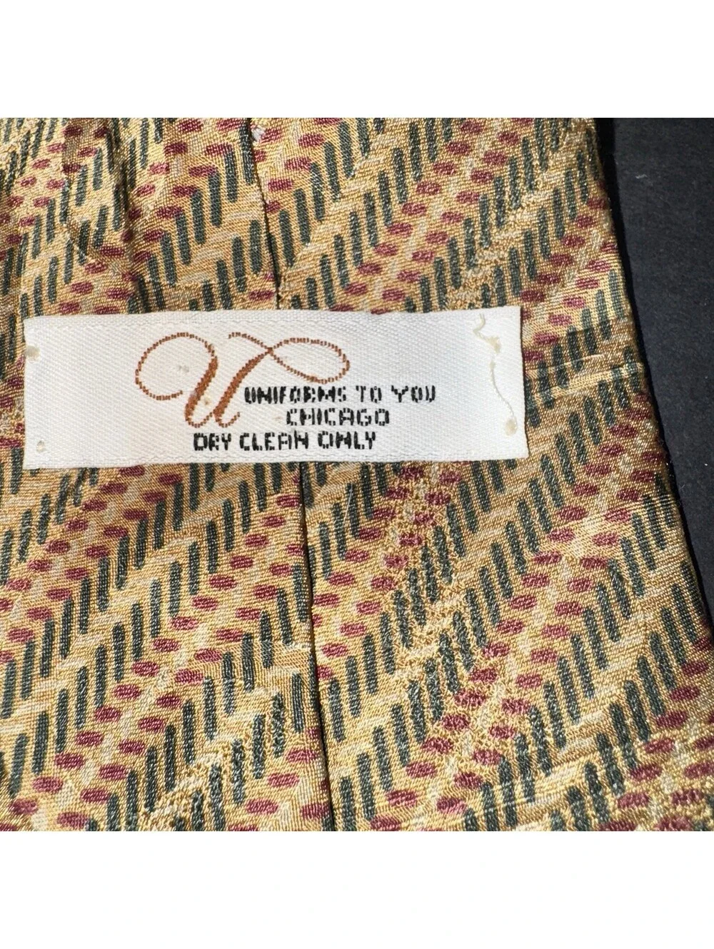 Vintage 1960s Uniforms To You Chicago Men’s Necktie 100% Silk Gold Red Green